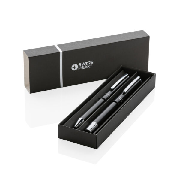 Swiss Peak Cedar RCS certified recycled aluminum pen set - Black