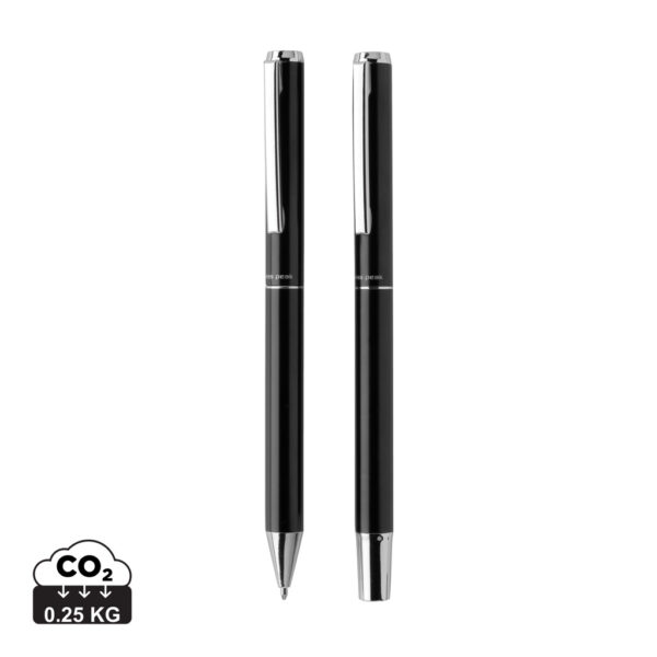 Swiss Peak Cedar RCS certified recycled aluminum pen set - Black