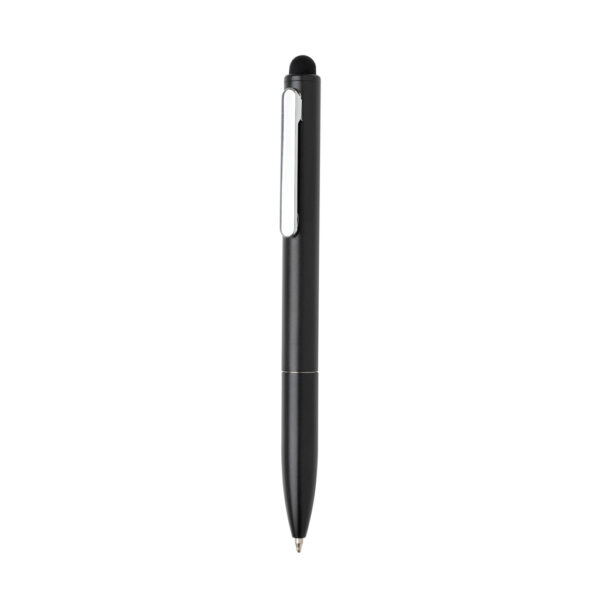 Kymi RCS certified recycled aluminium pen with stylus - Black