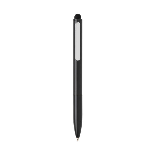 Kymi RCS certified recycled aluminium pen with stylus - Black