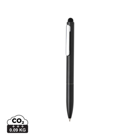 Kymi RCS certified recycled aluminium pen with stylus - Black