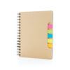 A5 Kraft spiral notebook with sticky notes - Office Supplies