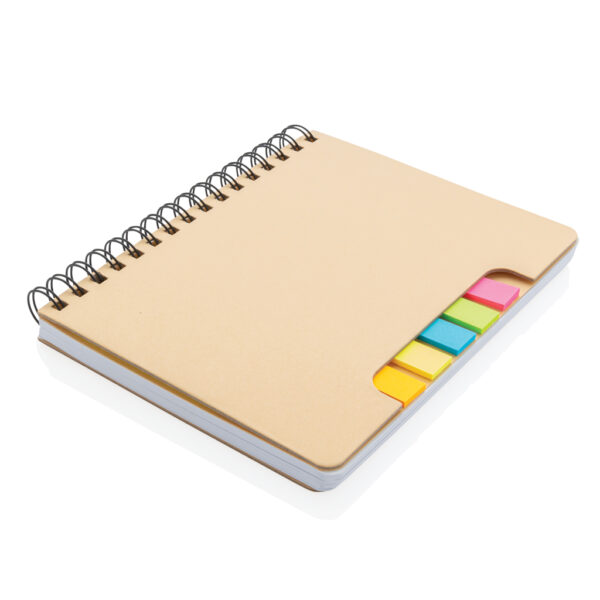 A5 Kraft spiral notebook with sticky notes - Office Supplies