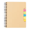 A5 Kraft spiral notebook with sticky notes - Office Supplies