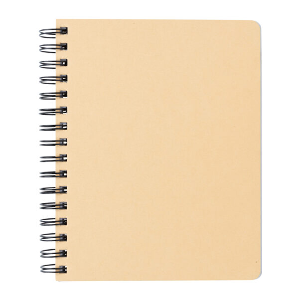 A5 Kraft spiral notebook with sticky notes - Office Supplies