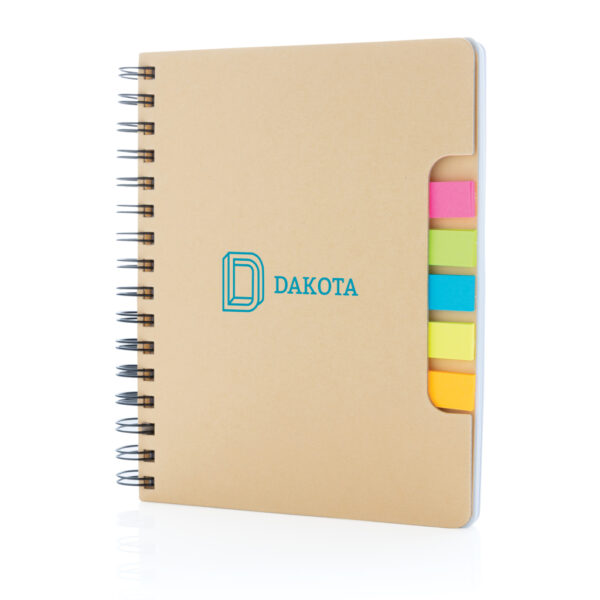 A5 Kraft spiral notebook with sticky notes - Office Supplies