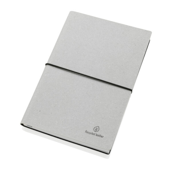 A5 recycled leather notebook - Light Grey