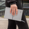 A5 recycled leather notebook - Light Grey