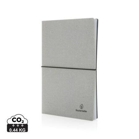 A5 recycled leather notebook - Light Grey