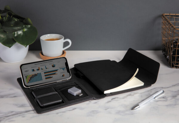 Fiko wireless charging A5 portfolio with powerbank - Notebooks