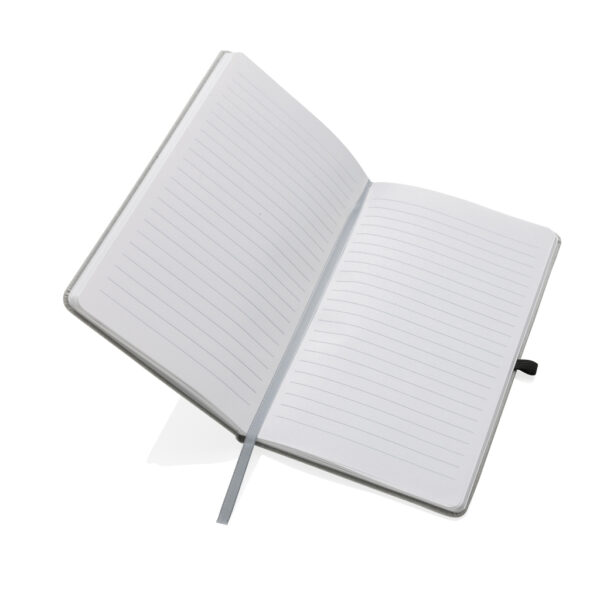 Recycled leather hardcover notebook A5 - Light Grey