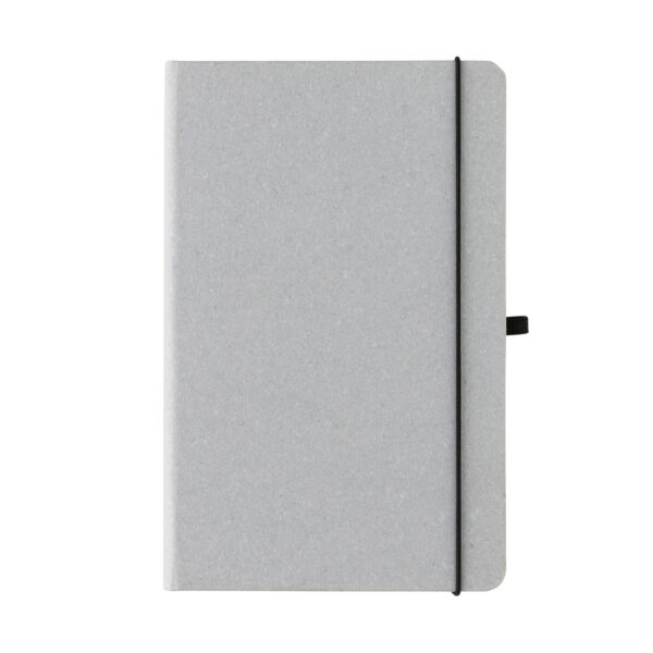 Recycled leather hardcover notebook A5 - Light Grey