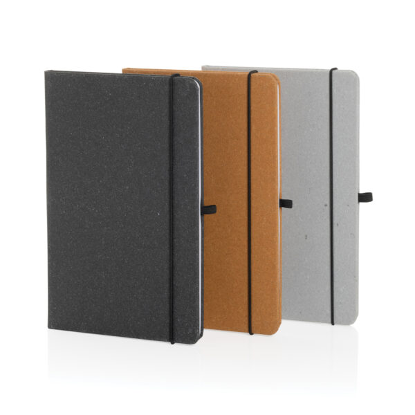 Recycled leather hardcover notebook A5 - Light Grey