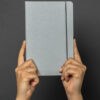 Recycled leather hardcover notebook A5 - Light Grey