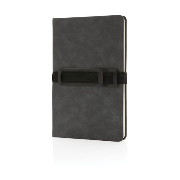 Deluxe hardcover PU notebook A5 with phone and pen holder - Notebooks