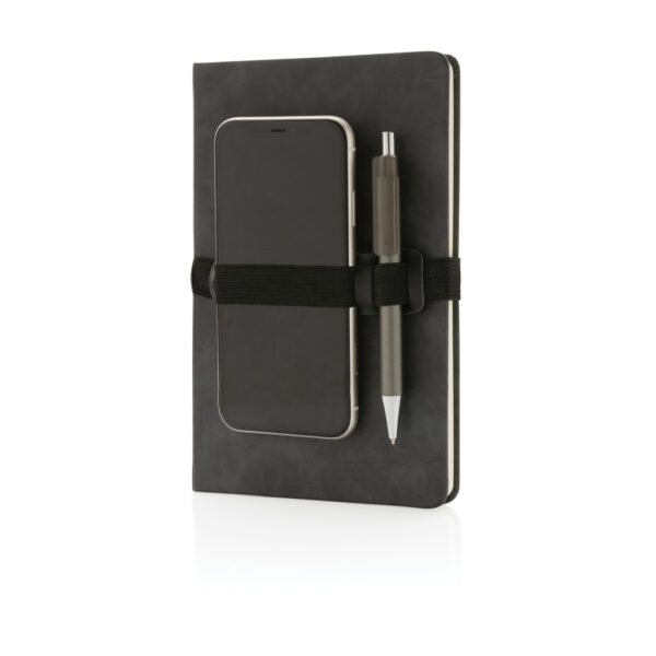 Deluxe hardcover PU notebook A5 with phone and pen holder - Notebooks