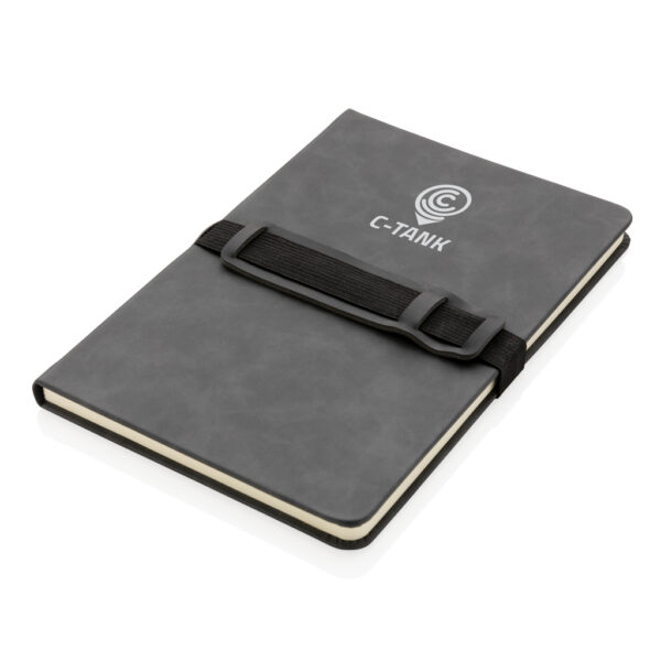 Deluxe hardcover PU notebook A5 with phone and pen holder - Notebooks