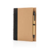 Kraft spiral notebook with pen - Black