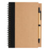 Kraft spiral notebook with pen - Black