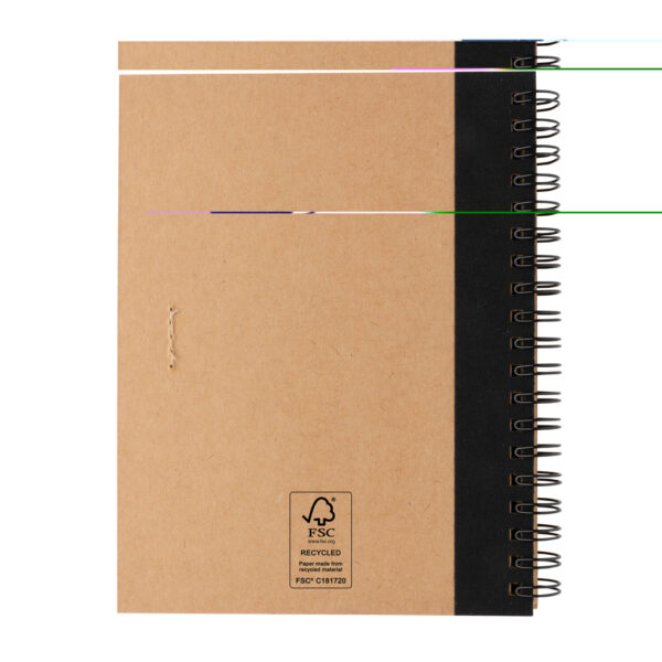 Kraft spiral notebook with pen - Black