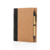 Cork spiral notebook with pen - Black