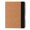 Cork spiral notebook with pen - Black