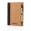 Cork spiral notebook with pen - Black