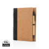 Cork spiral notebook with pen - Black