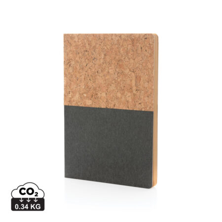 A5 cork & kraft notebook - Black