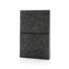 GRS certified recycled felt A5 softcover notebook - Black