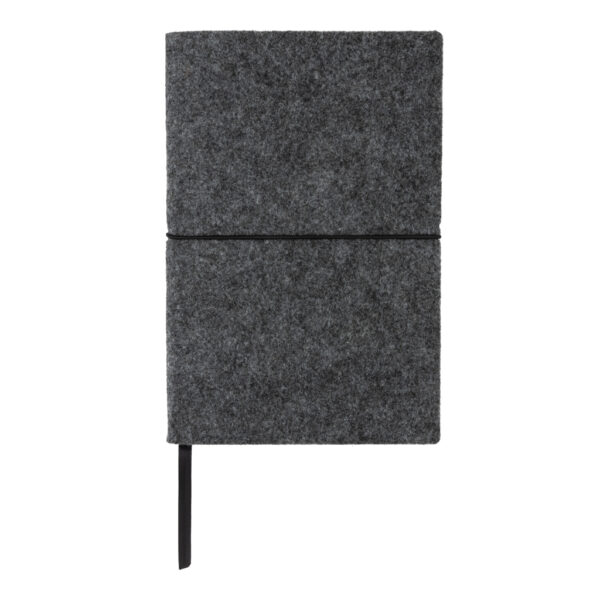 GRS certified recycled felt A5 softcover notebook - Black