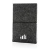 GRS certified recycled felt A5 softcover notebook - Black