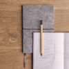 GRS certified recycled felt A5 softcover notebook - Black