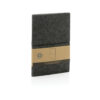 GRS certified recycled felt A5 softcover notebook - Black