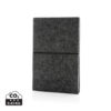 GRS certified recycled felt A5 softcover notebook - Black