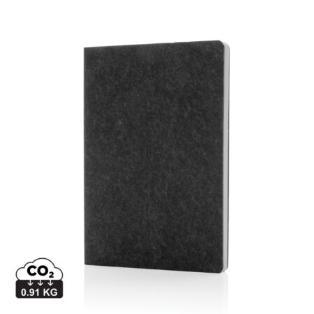 Phrase GRS certified recycled felt A5 notebook - Black