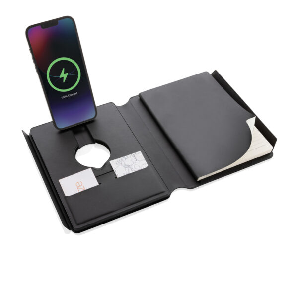 Swiss Peak RCS rePU notebook with 2-in-1 wireless charger - Notebooks