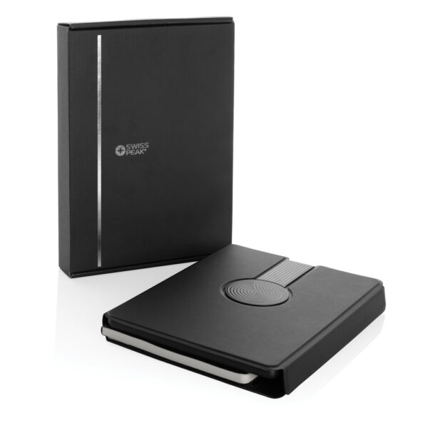 Swiss Peak RCS rePU notebook with 2-in-1 wireless charger - Notebooks