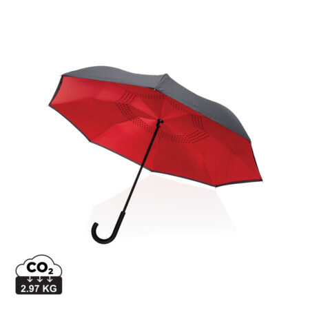 23" Impact AWARE™ RPET 190T reversible umbrella - Red