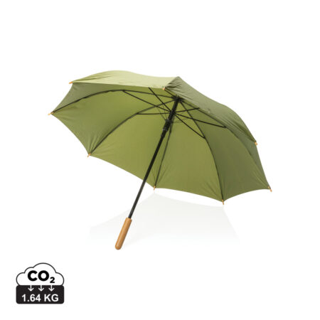 23" Impact AWARE™ RPET 190T auto open bamboo umbrella - Green