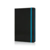 Deluxe hardcover A5 notebook with coloured side - Blue