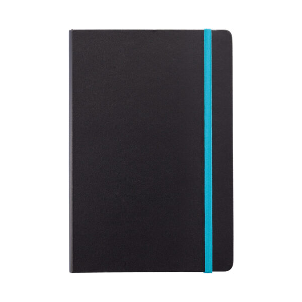 Deluxe hardcover A5 notebook with coloured side - Blue