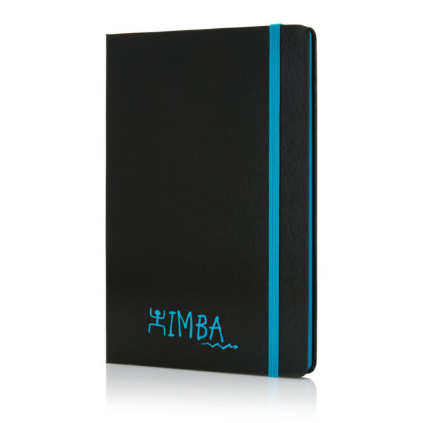 Deluxe hardcover A5 notebook with coloured side - Blue