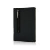 Standard hardcover PU A5 notebook with stylus pen - Black