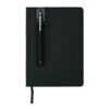 Standard hardcover PU A5 notebook with stylus pen - Black