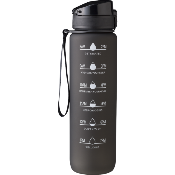 Bottle with Time Markings - White Black Blue  - Sustainable products, Water Bottles