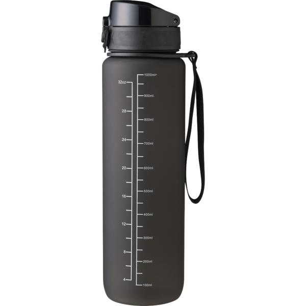 Bottle with Time Markings - White Black Blue  - Sustainable products, Water Bottles