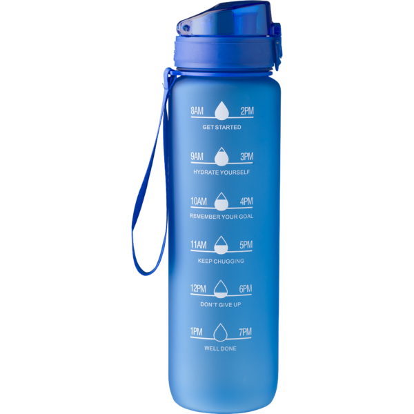 Bottle with Time Markings - White Black Blue  - Sustainable products, Water Bottles