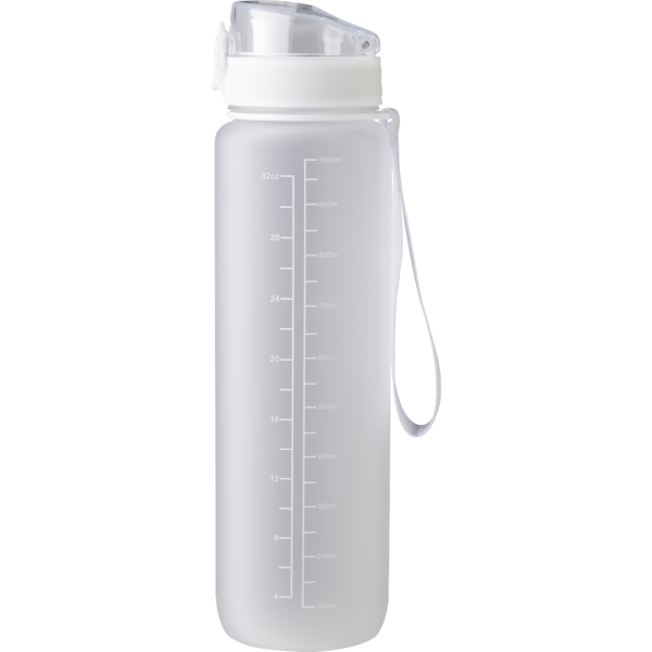 Bottle with Time Markings - White Black Blue  - Sustainable products, Water Bottles