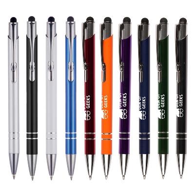 Beck Stylus Plus Ball Pen - Amber Blue Dark Blue Green Purple Red White Black Silver  - Express Range, Office, Pens